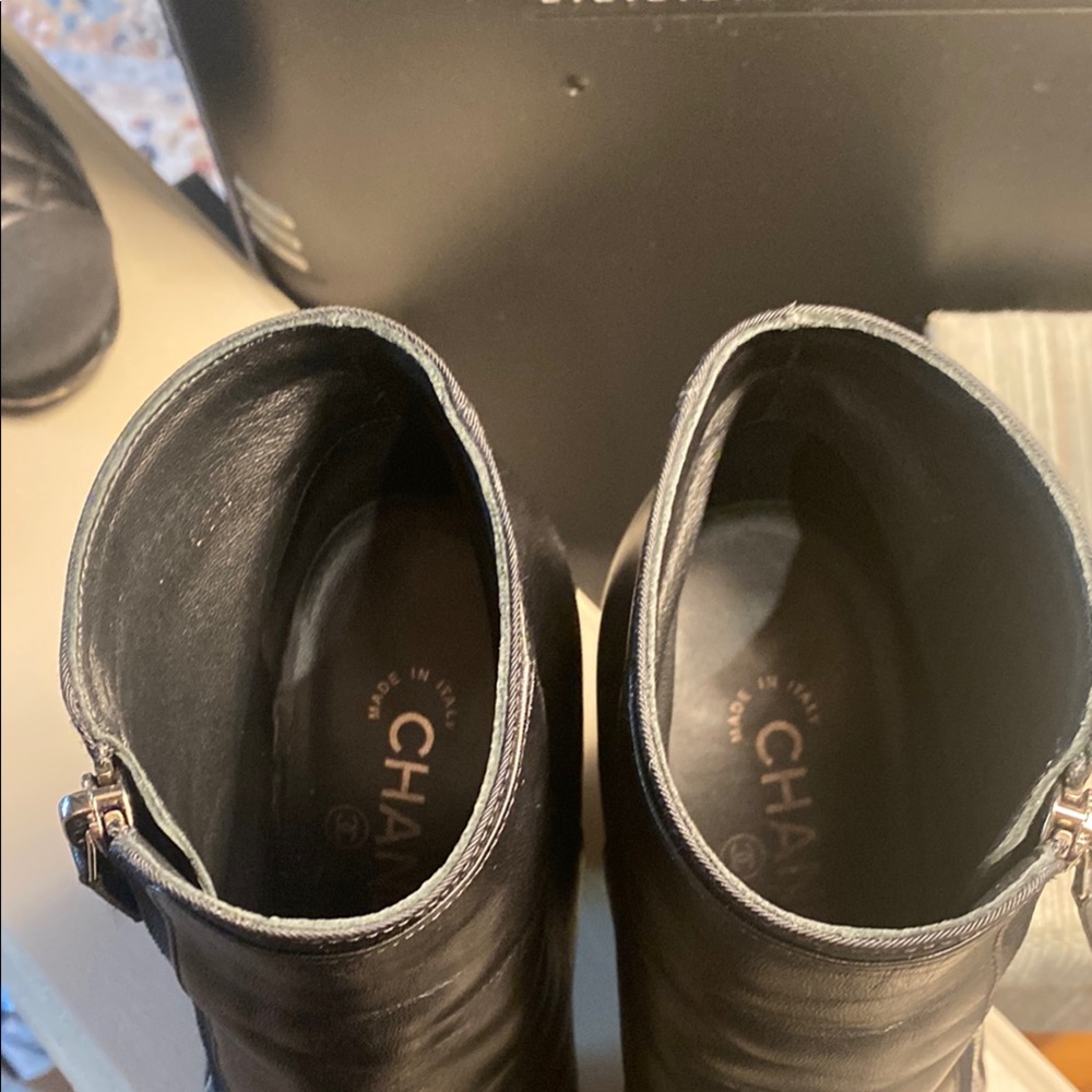 Chanel Black Leather Ankle Boots - Picture 16 of 17